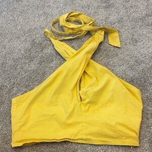 STAUD Yellow Halter Neck Top